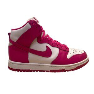 Nike Women’s Pink Prime White Leather Dunk High-Top Sneakers Size 7.5